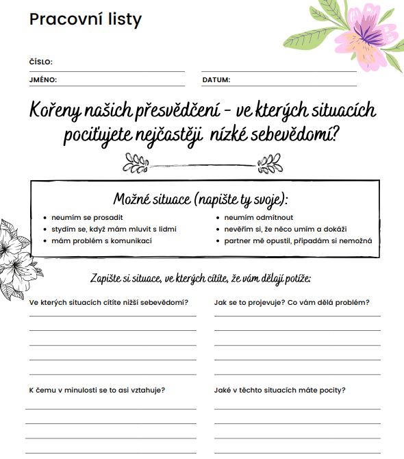 Pracovní listy Tajemství